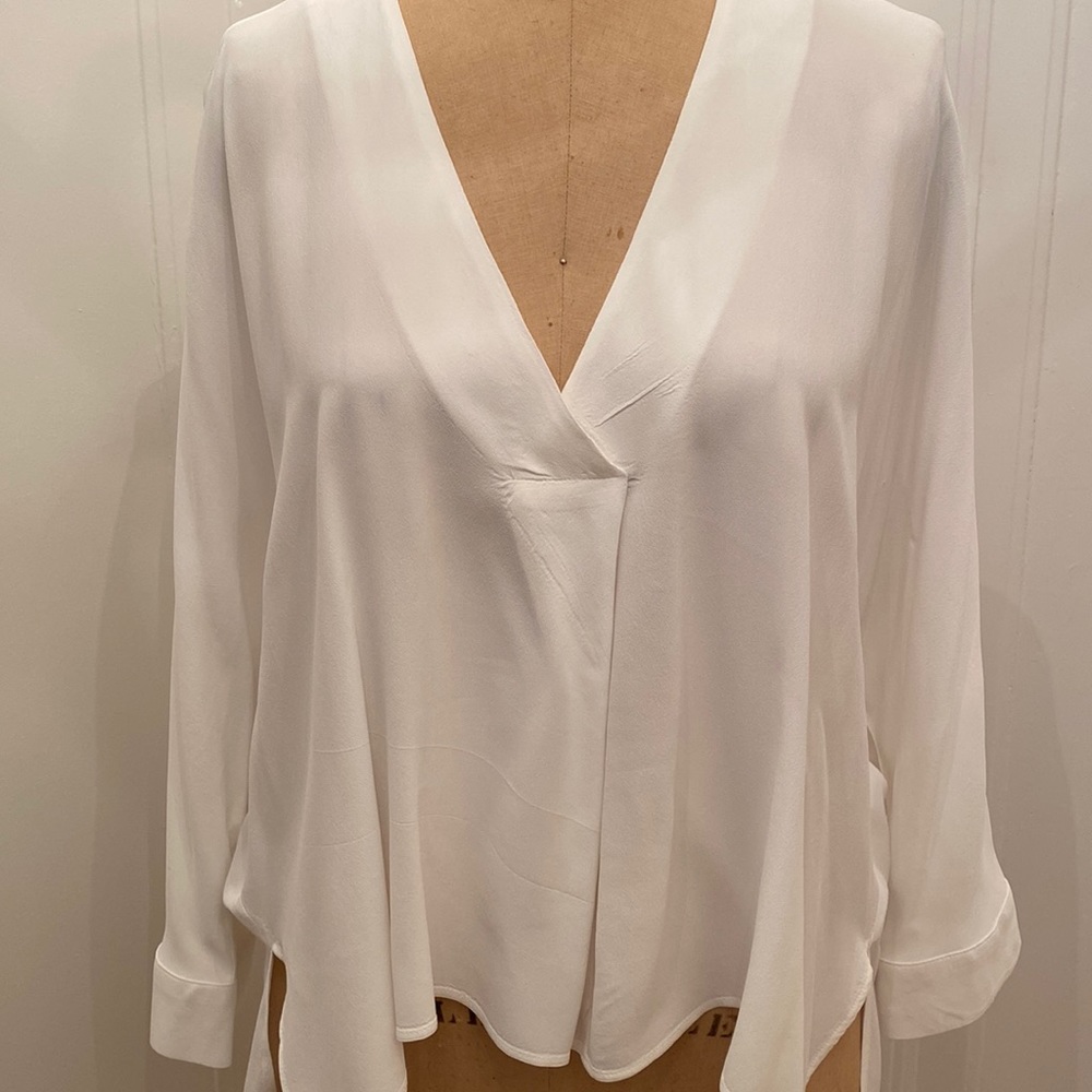 Zara white crepe top